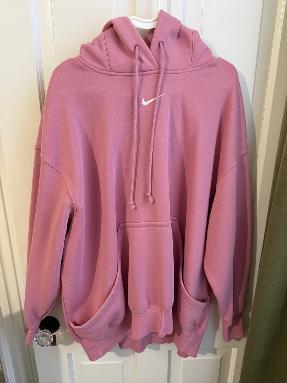 Nike Rose Pink Oversized Hoodie with White Swoosh